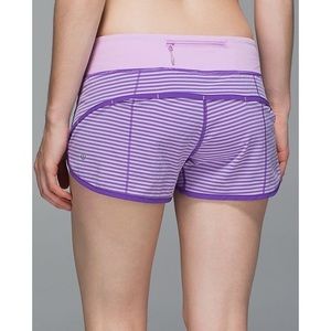 lululemon purple striped shorts